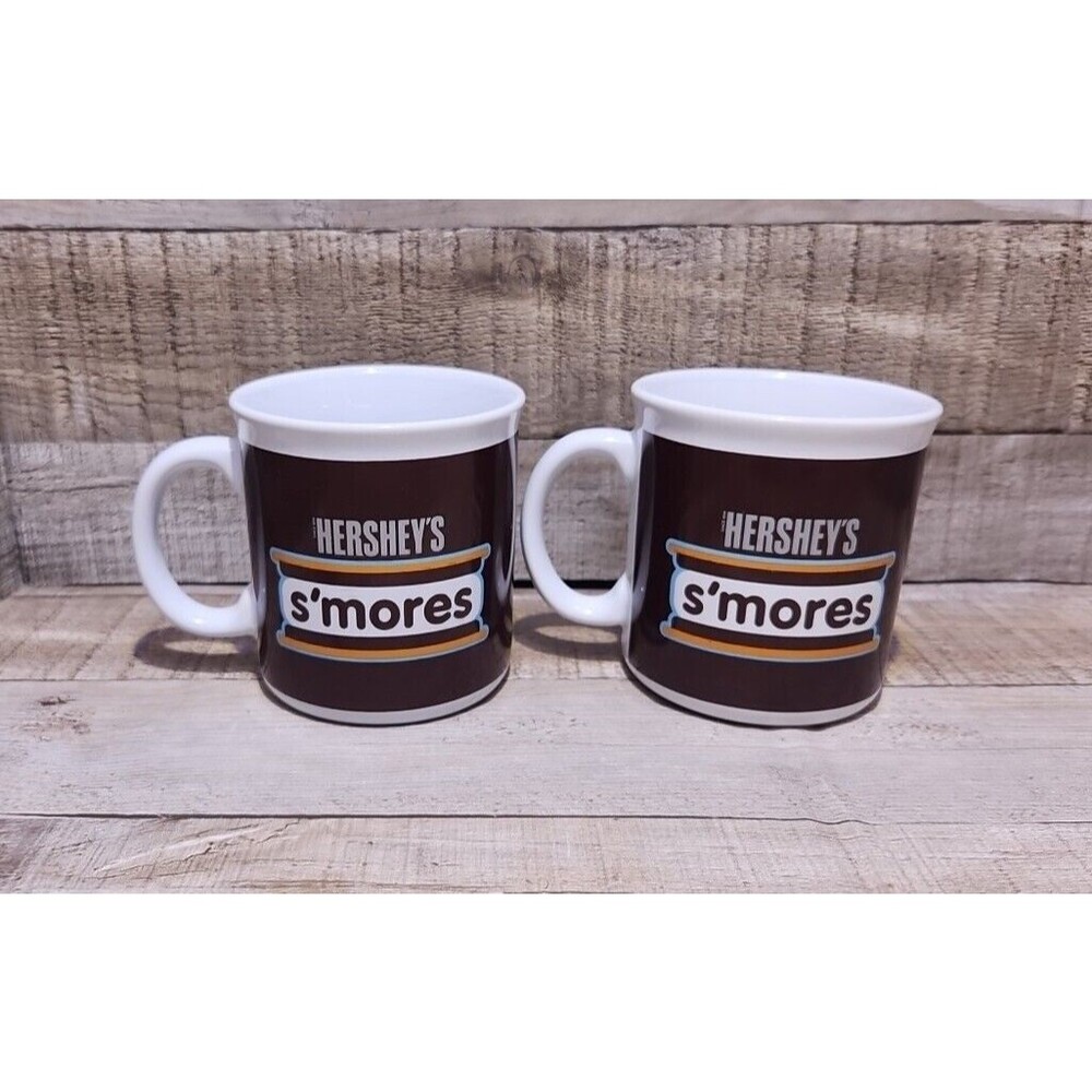 2 Pcs Hersheys Smores Mug White Brown Galerie Dishwasher Microwave Safe Handle